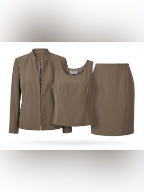 Kasper Taupe Pencil Skirt and Shell Set